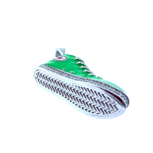 Rose Gold Shoe Pendant: Sterling Silver CZ Diamond Sneaker  SNEAKER PENDANT STERLING SILVER CZ